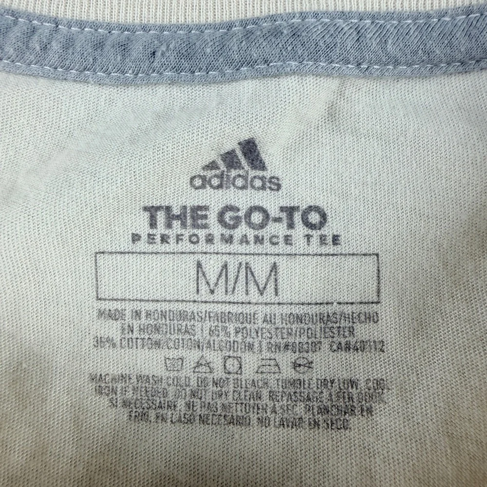 Adidas The Go-To Performance Tee Men's Medium Beige Climalite Graphic T-Shirt